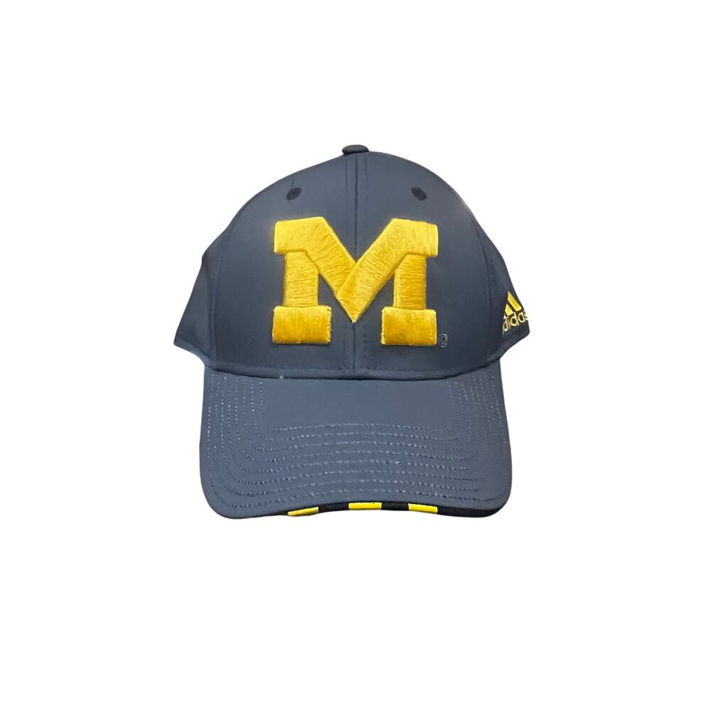 Adidas Michigan Wolverines Hat Stripped‎ S/M Gray Yellow NCAA